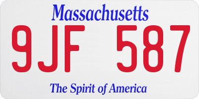 MA license plate 9JF587