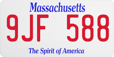 MA license plate 9JF588