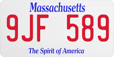 MA license plate 9JF589