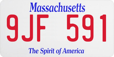 MA license plate 9JF591