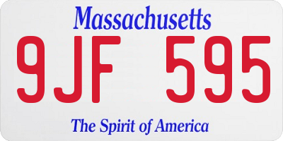 MA license plate 9JF595