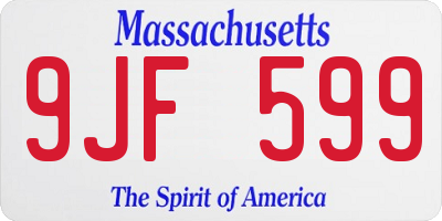 MA license plate 9JF599