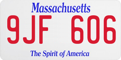 MA license plate 9JF606