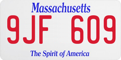 MA license plate 9JF609