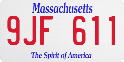 MA license plate 9JF611