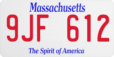MA license plate 9JF612