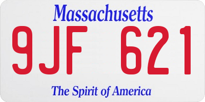 MA license plate 9JF621