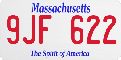 MA license plate 9JF622