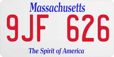 MA license plate 9JF626
