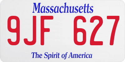 MA license plate 9JF627