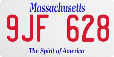 MA license plate 9JF628