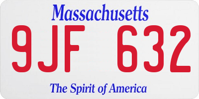 MA license plate 9JF632