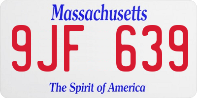 MA license plate 9JF639
