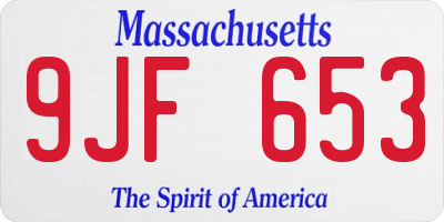 MA license plate 9JF653