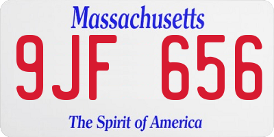 MA license plate 9JF656