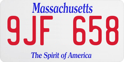MA license plate 9JF658
