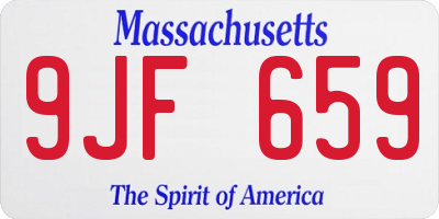 MA license plate 9JF659
