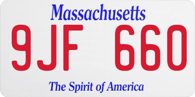 MA license plate 9JF660