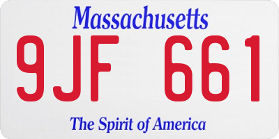 MA license plate 9JF661