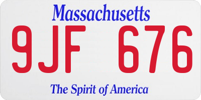 MA license plate 9JF676