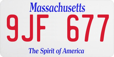 MA license plate 9JF677