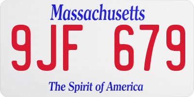 MA license plate 9JF679