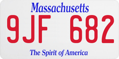 MA license plate 9JF682