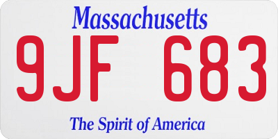 MA license plate 9JF683