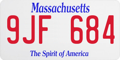 MA license plate 9JF684