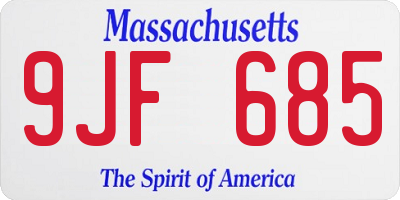 MA license plate 9JF685