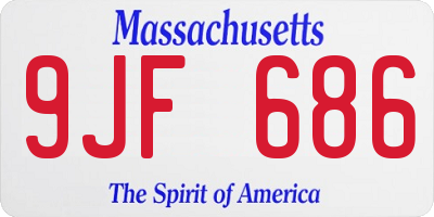 MA license plate 9JF686