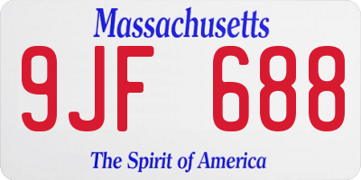 MA license plate 9JF688