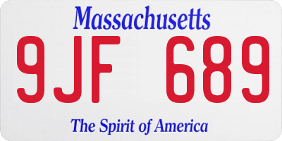 MA license plate 9JF689