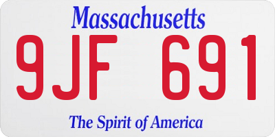 MA license plate 9JF691