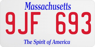 MA license plate 9JF693