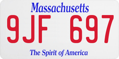 MA license plate 9JF697