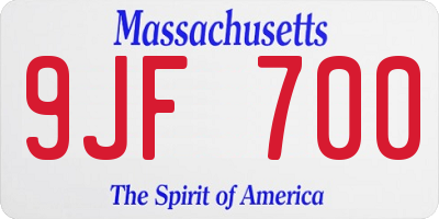 MA license plate 9JF700