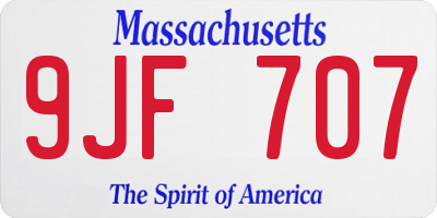 MA license plate 9JF707