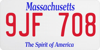 MA license plate 9JF708