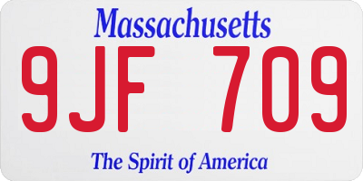 MA license plate 9JF709