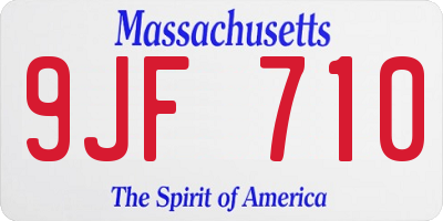 MA license plate 9JF710