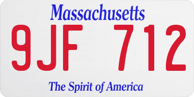 MA license plate 9JF712