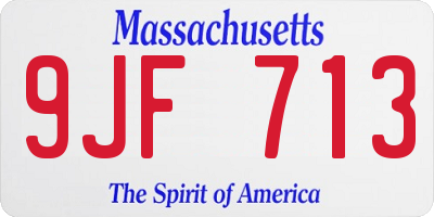 MA license plate 9JF713