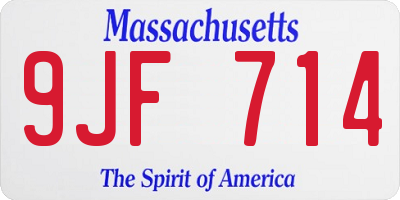 MA license plate 9JF714