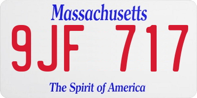 MA license plate 9JF717
