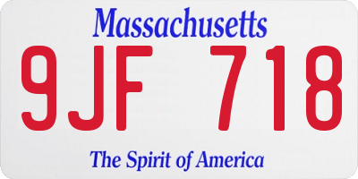 MA license plate 9JF718