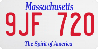 MA license plate 9JF720