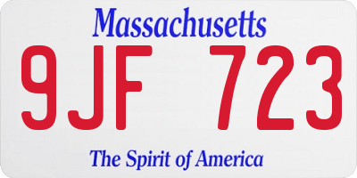 MA license plate 9JF723