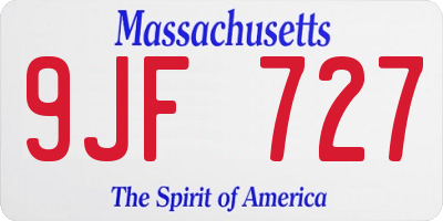 MA license plate 9JF727