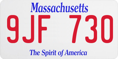 MA license plate 9JF730